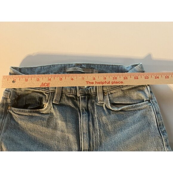 Hudson Barbara bootcut cropped fringe jeans in Ivy sz 26 stretch colorblock high - Picture 7 of 9